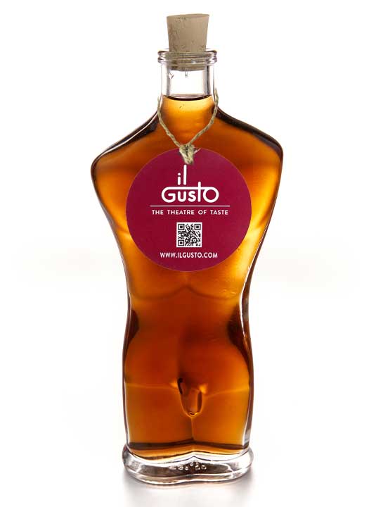 Male Torso Shaped "Adam 200" Glass Bottle with Panama Rum 40%ABV