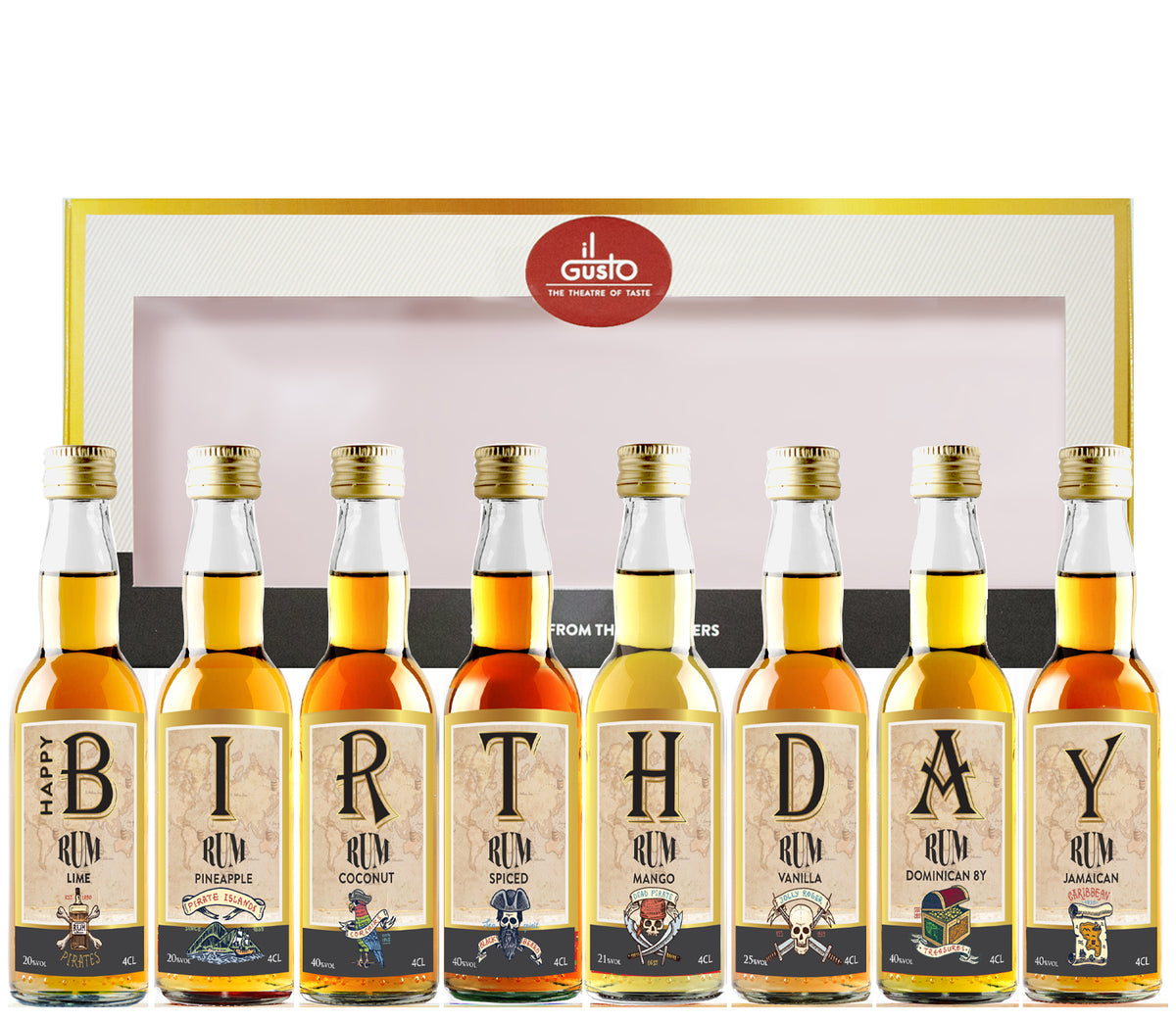 Birthday Gift - Miniature Rum Set 40ml each - Pack of 8