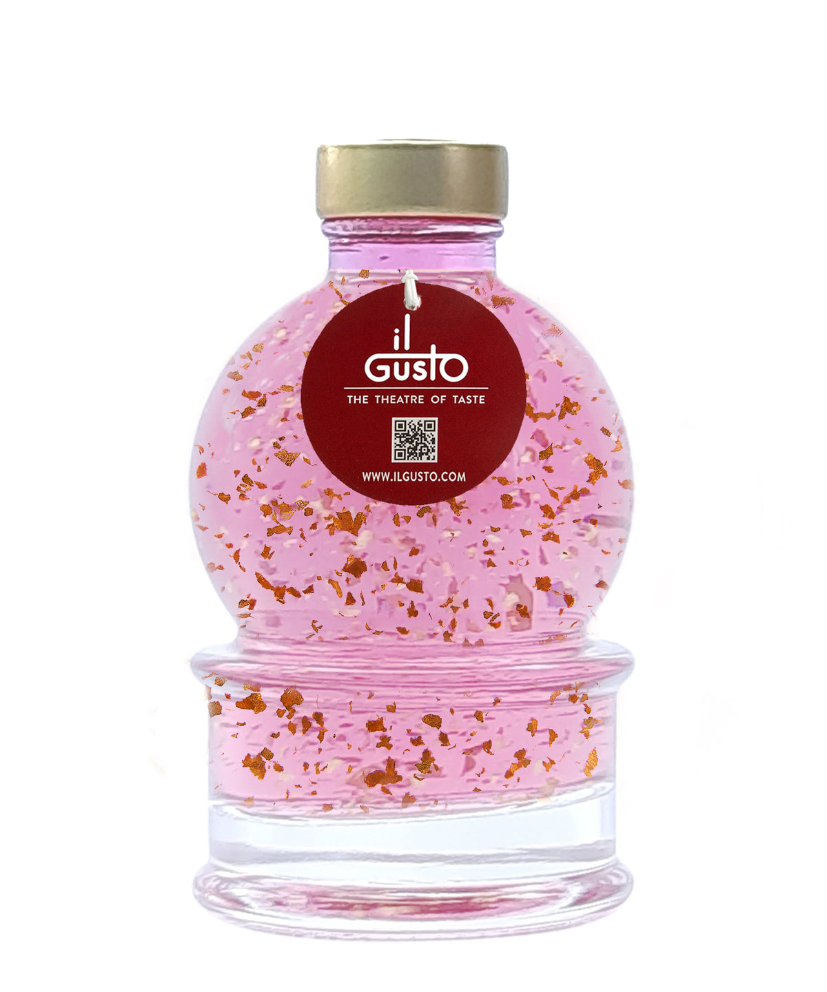 Snow Globe Winter Pink Gin Liqueur with 22kt edible gold - 200ML - 18% VOL