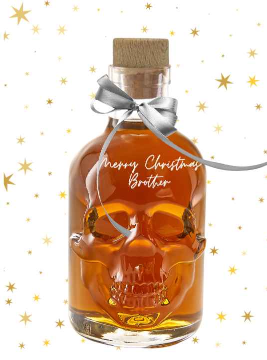 Merry Christmas Brother's Gift - Skull with Spiced Rum 500ml