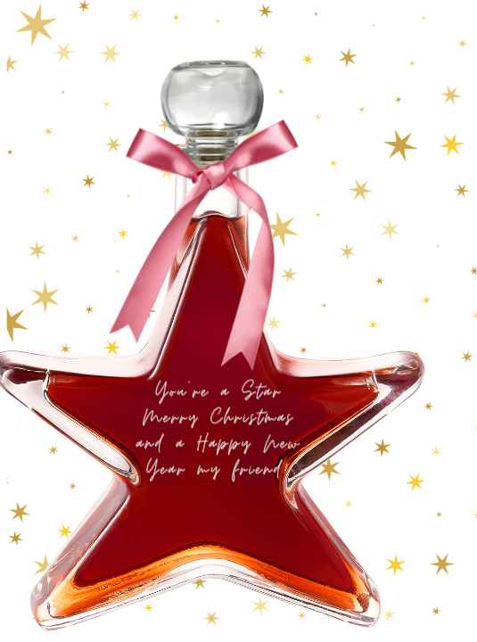 Merry Christmas "You're a Star" Friends Gift - Star with Raspberry Gin - 32%