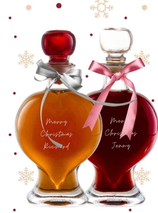 Heart Pair Couples Festive Gift Set | Toffee Vodka & Sloe Gin | 2 x 200ml