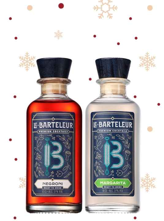 Couples Cocktail Pair Festive Gift Set | Negroni & Margarita Ready Mixed - Just Add Ice - 2 x 700ml | 27%ABV