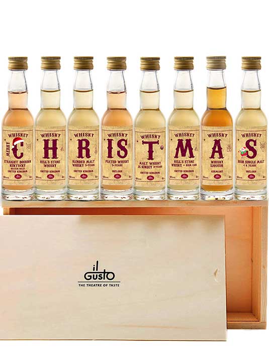 Christmas Gift Ideas - Whisky Tasting Gift Set - UK - Ireland - USA - In Presentation Box - Pack of 8 - 46%