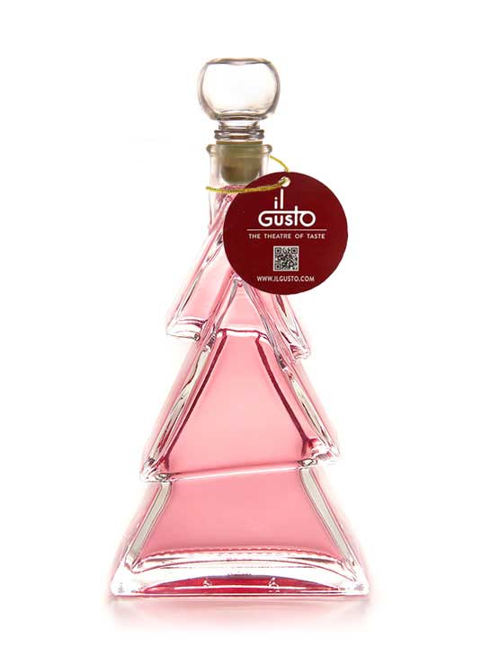 Pink Gin in 3D Christmas Tree Shaped Glass Bottle - 200ML - 40%Vol