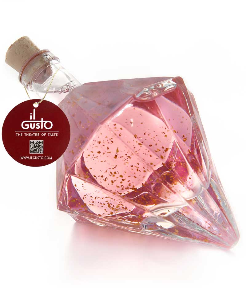 GIN GIFT - TURKISH DELIGHT GIN WITH 22 CARAT GOLD FLAKES IN DIAMOND BOTTLE 200ml - 25%