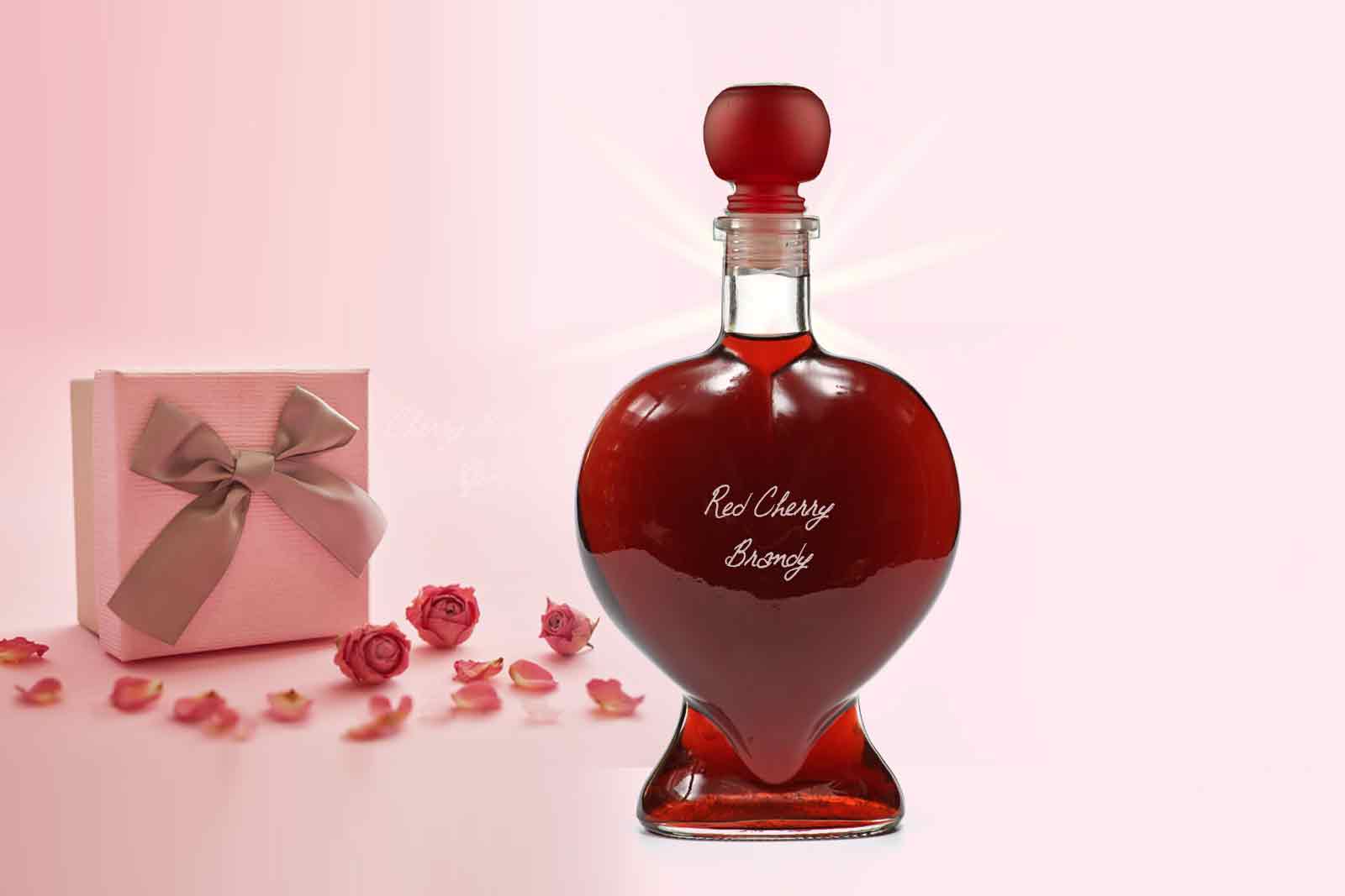 Heart Decanter 200ml with Red Cherry Brandy
