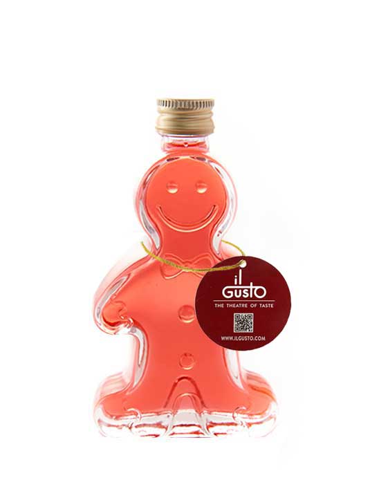 Blood Orange Gin in Gingerbread Man Shaped Glass Bottle - 32%Vol