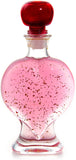 VODKA GIFT - PINK VODKA WITH 22 CARAT GOLD FLAKES IN HEART BOTTLE - 500ml - 18%