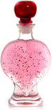 VODKA GIFT - PINK VODKA WITH 22 CARAT GOLD FLAKES IN HEART BOTTLE - 200ml - 18%