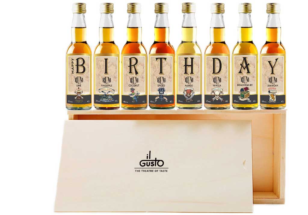 Birthday Gift - Miniature Rum Set 40ml each - Pack of 8