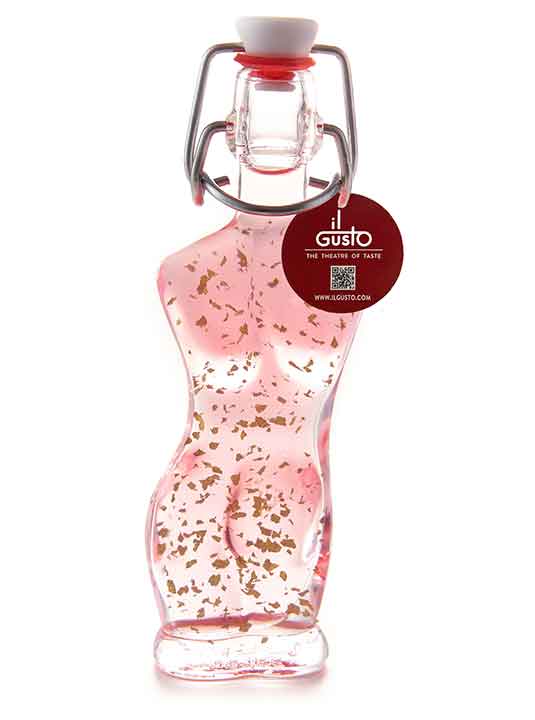 Pink Gin with 22k Gold Flakes in a Unique Woman Glass Bottle - Perfect for Gifting