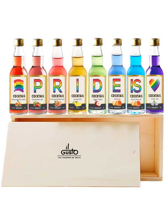 PRIDE IS LOVE Gin Selection Gift Set - 8 Gin Flavour Varieties - (Pack of 8)