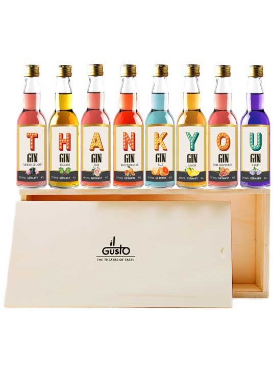THANK YOU Gin Selection Gift Set - 8 Gin Flavour Varieties - (Pack of 8)