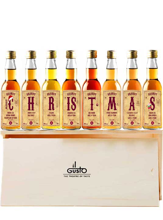 Christmas Gift - Premium Brandy Tasting Gift Set 40 ml (Pack of 8) Alc: 40%